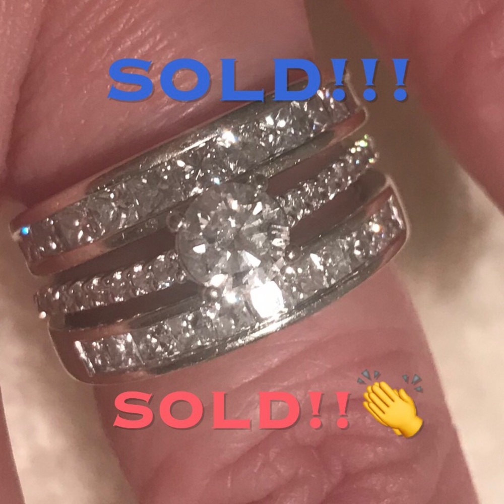 Diamond VS2 Engagement Ring & Bands 3.05Carats TW